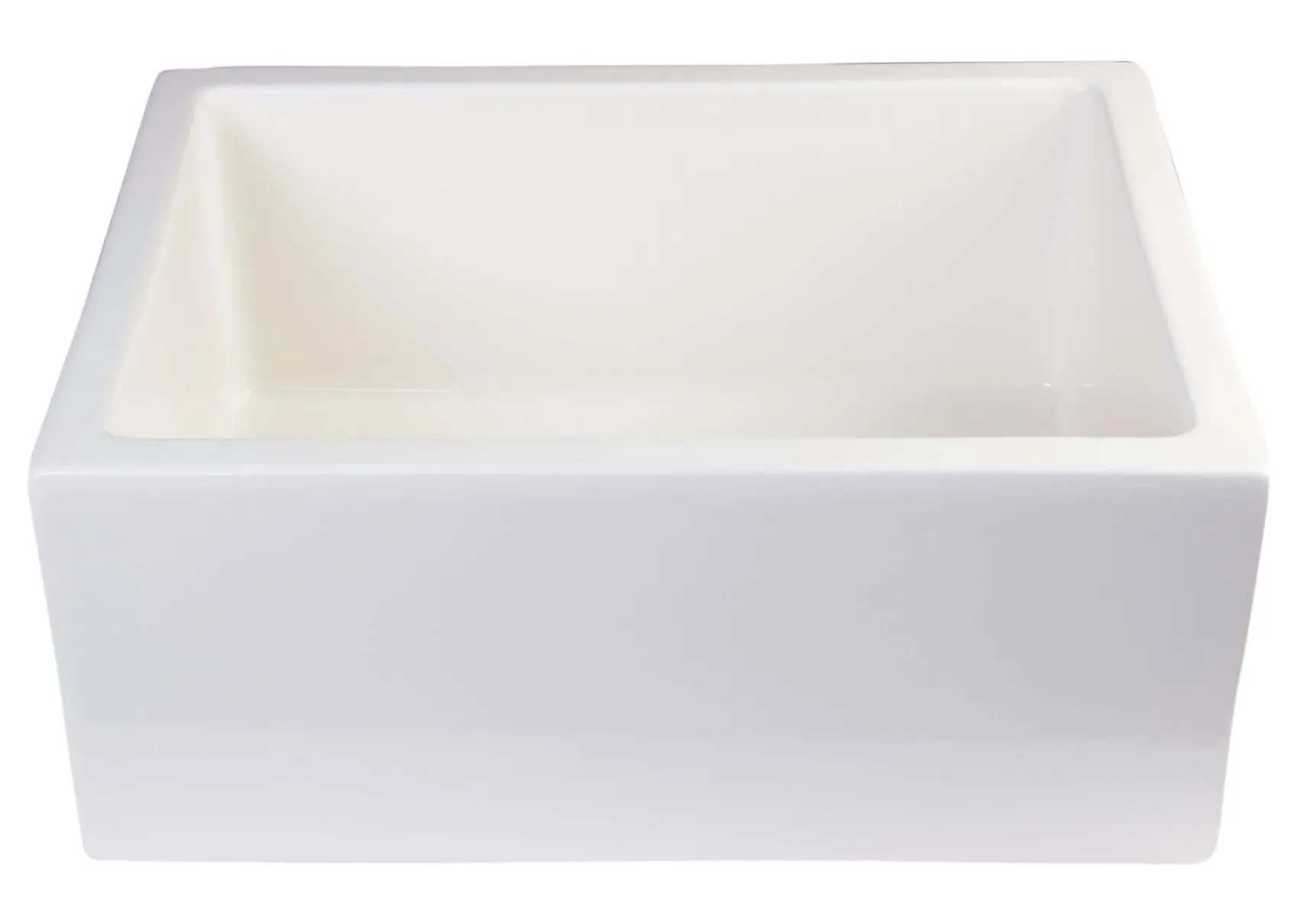 ALFI 24" Single Bowl Thick Wall Fireclay Farmhouse Apron Sink, Biscuit, AB2418SB-B