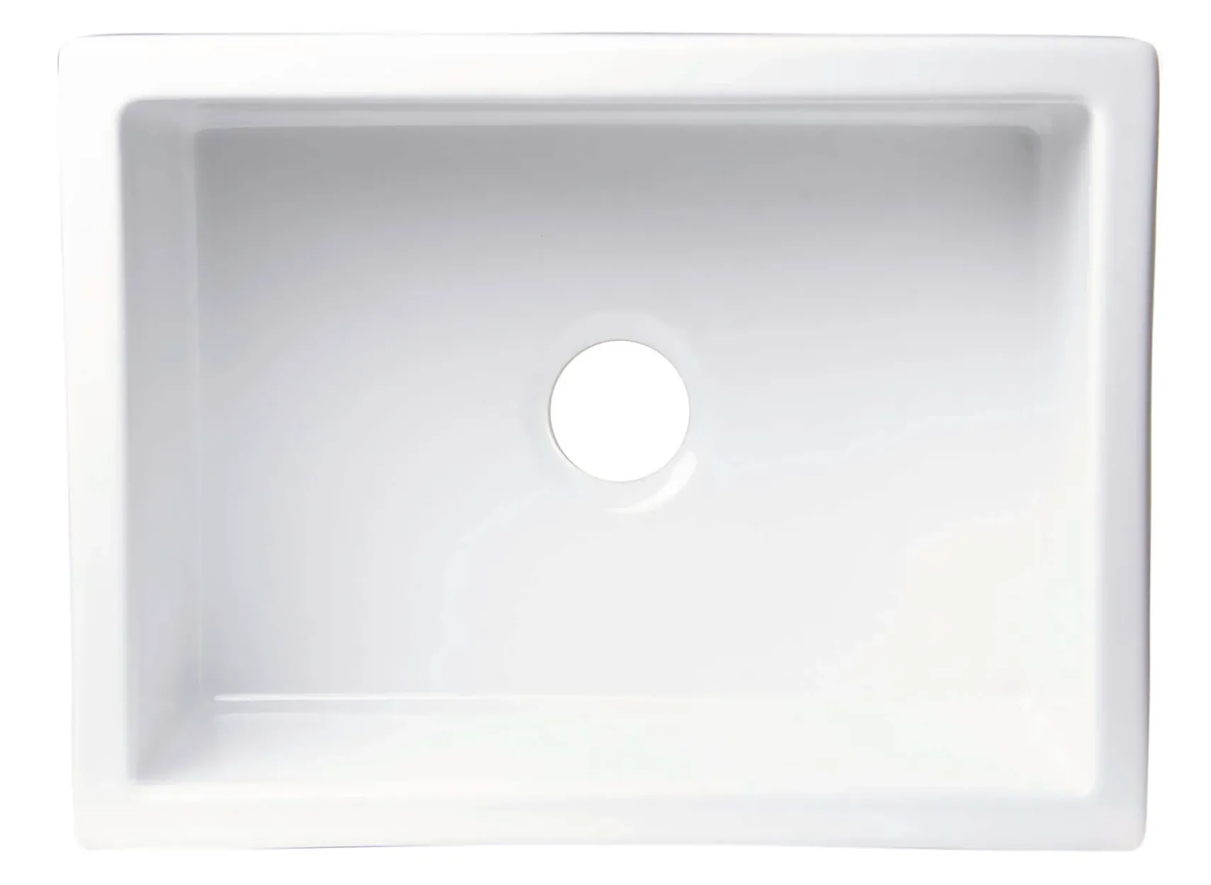 ALFI 24" Single Bowl Thick Wall Fireclay Farmhouse Apron Sink, Biscuit, AB2418SB-B