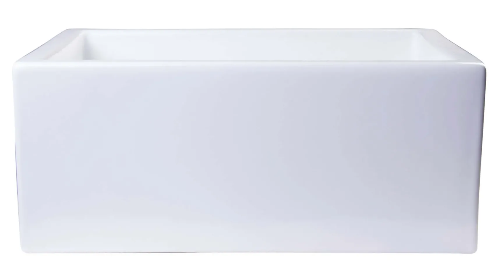 ALFI 24" Single Bowl Thick Wall Fireclay Farmhouse Apron Sink, White, AB2418SB-W