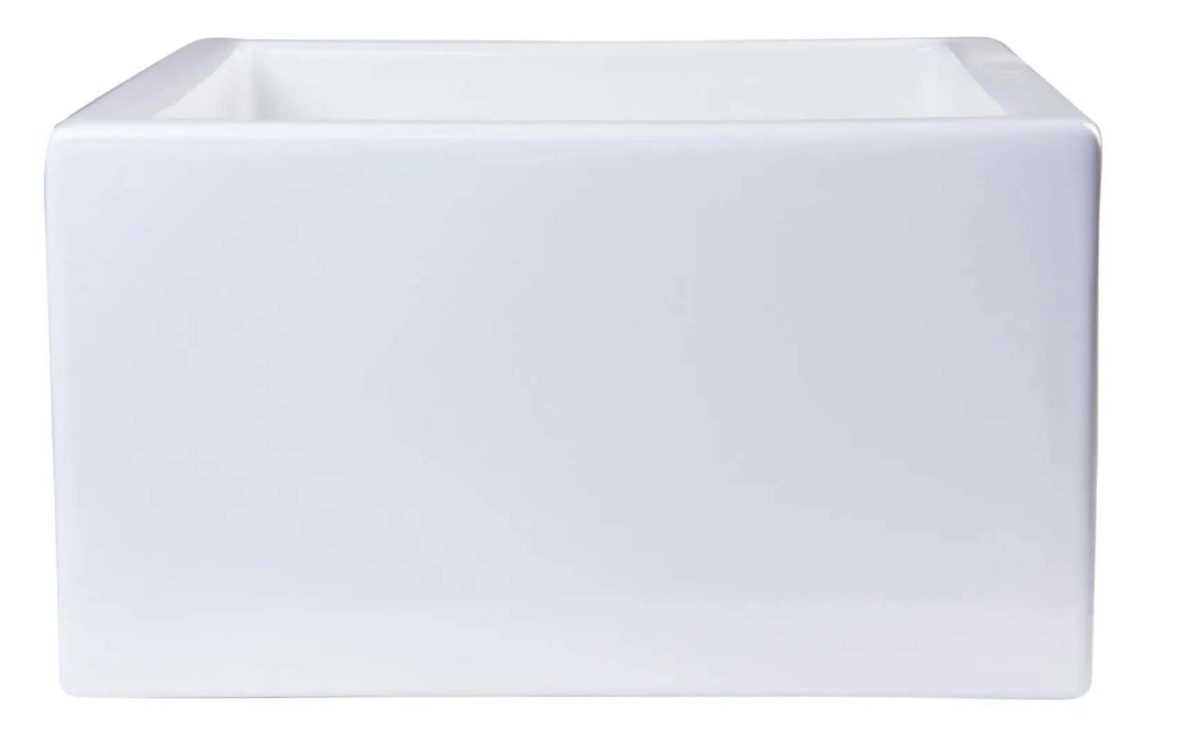 ALFI 24" Single Bowl Thick Wall Fireclay Farmhouse Apron Sink, White, AB2418SB-W