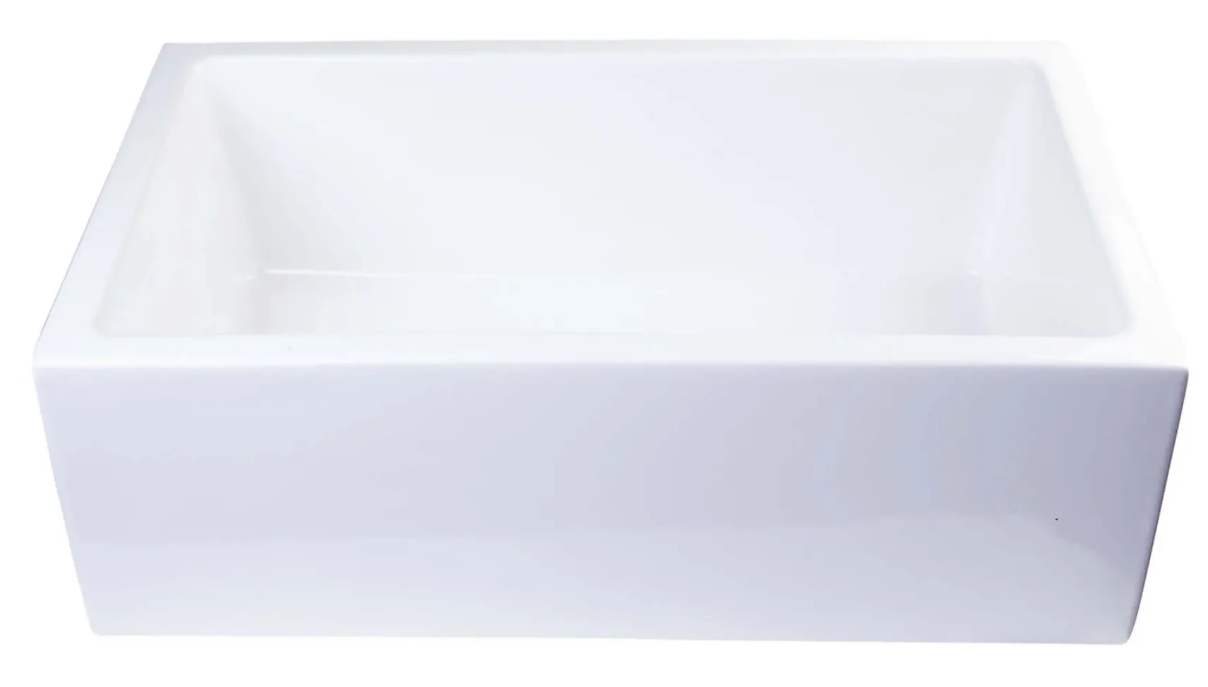 ALFI 30" Single Bowl Thick Wall Fireclay Farmhouse Apron Sink, White, AB3018SB-W