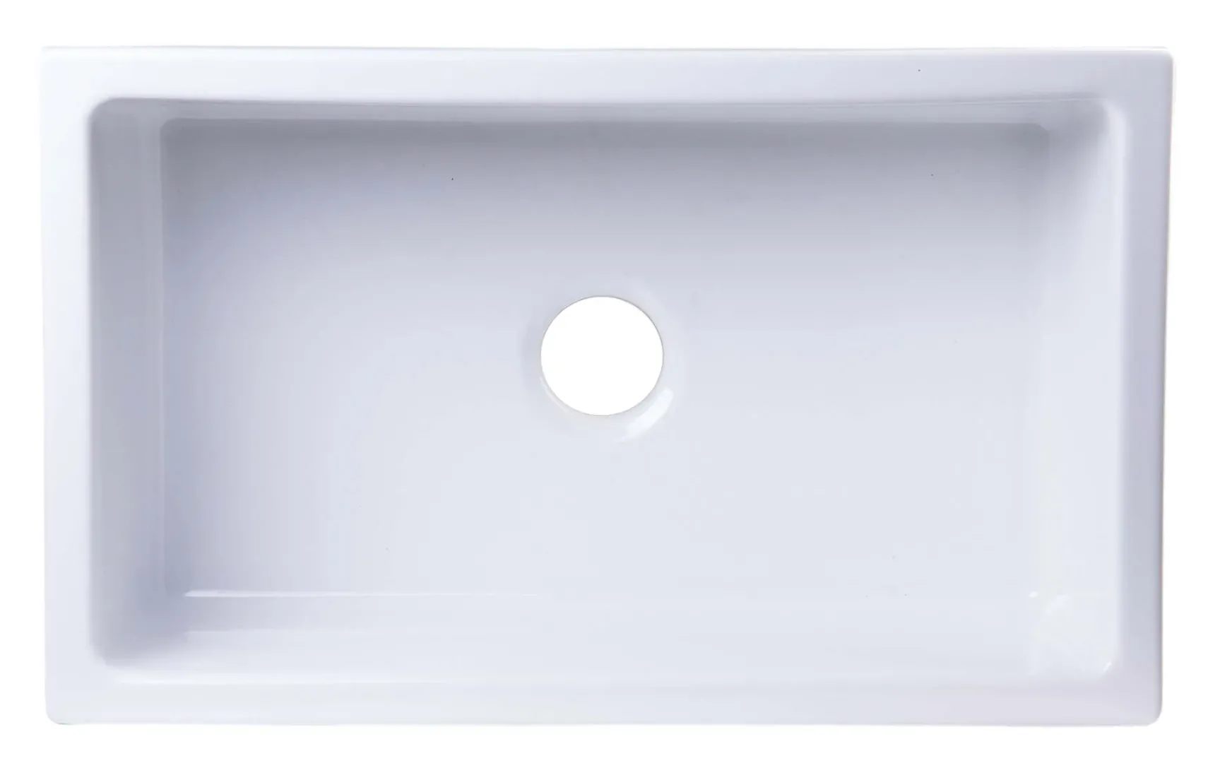 ALFI 30" Single Bowl Thick Wall Fireclay Farmhouse Apron Sink, White, AB3018SB-W
