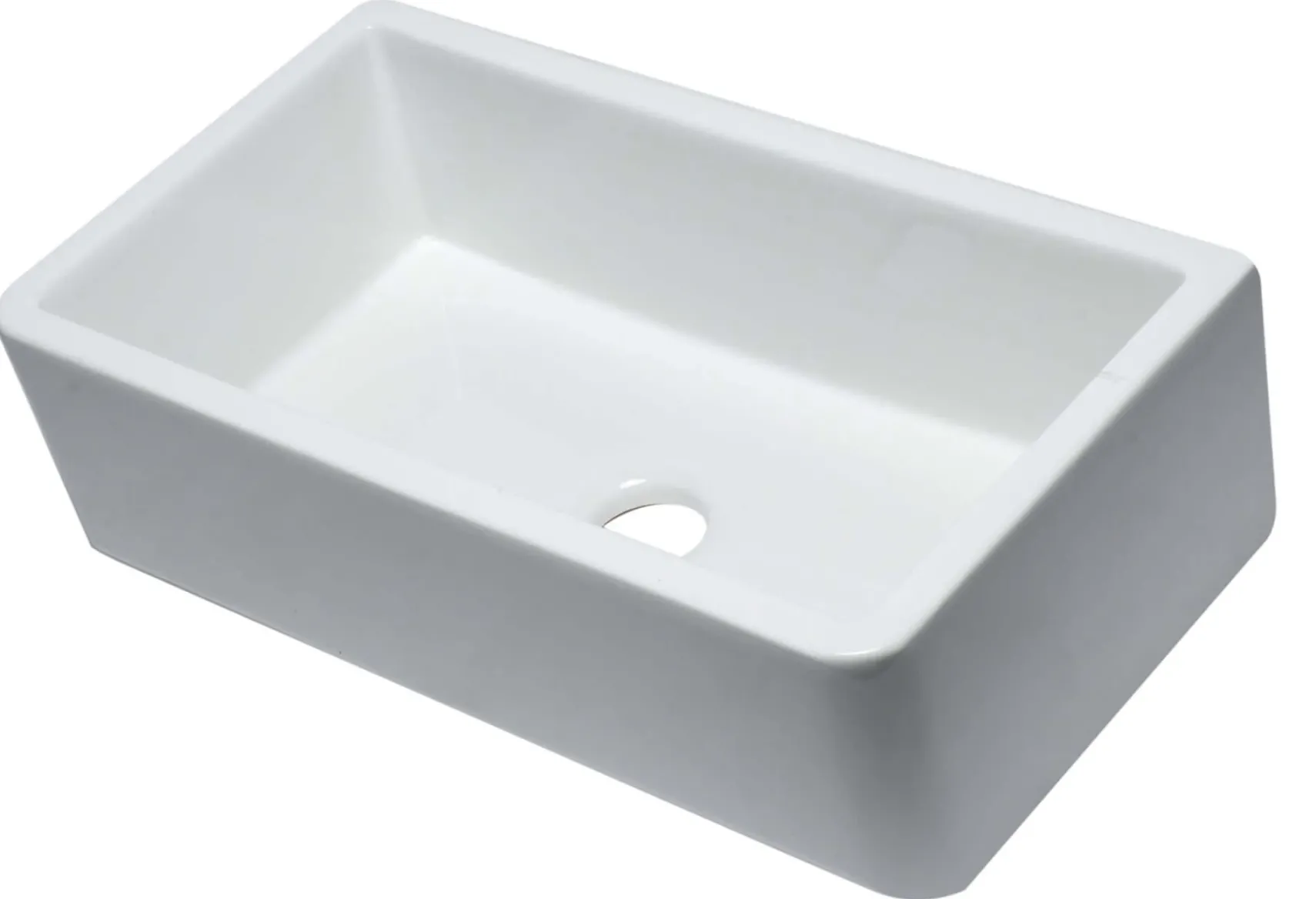 ALFI 33" Single Bowl Thick Wall Fireclay Farmhouse Apron Sink, Reversible, White, AB3318SB-W