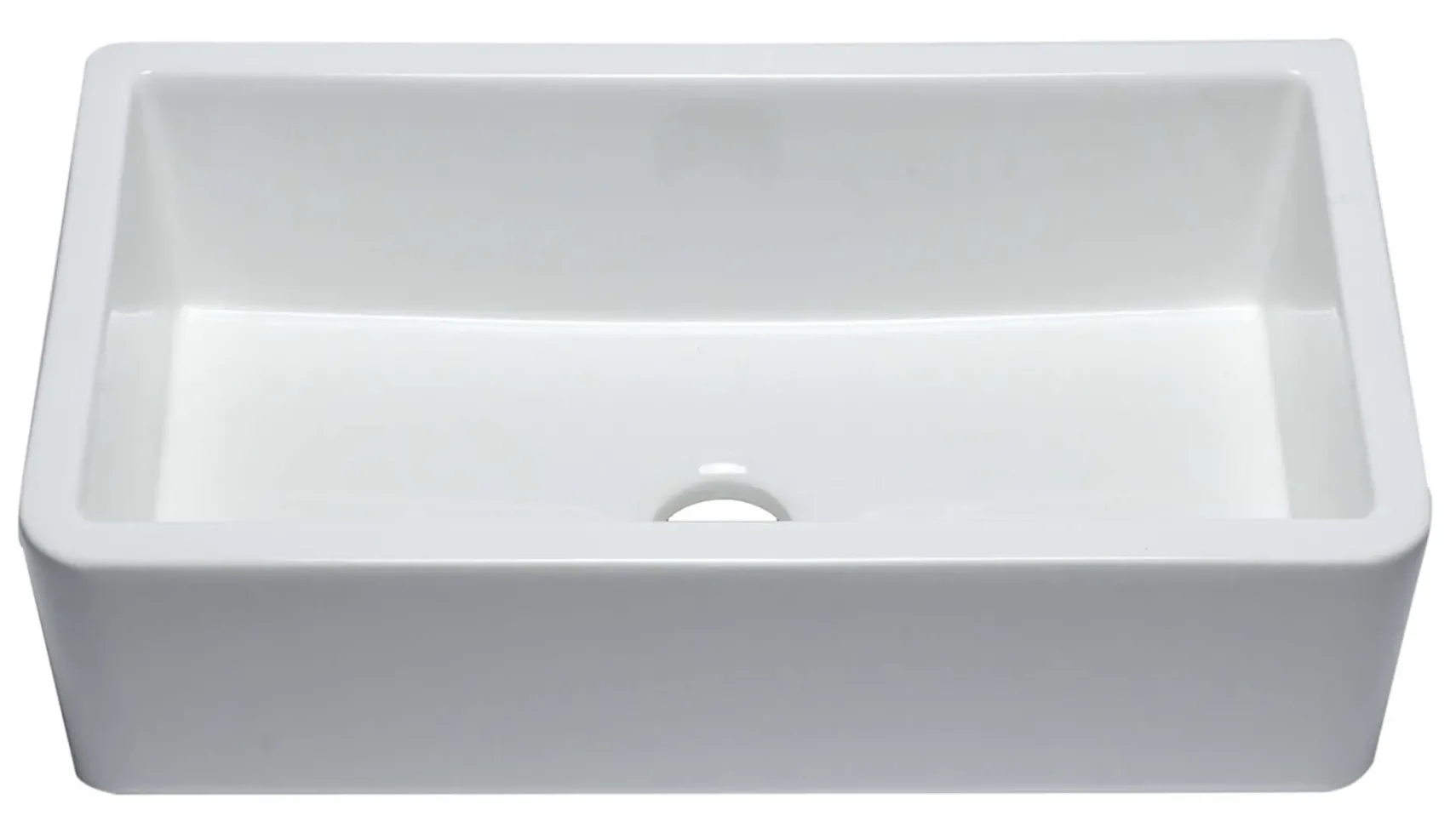 ALFI 33" Single Bowl Thick Wall Fireclay Farmhouse Apron Sink, Reversible, White, AB3318SB-W