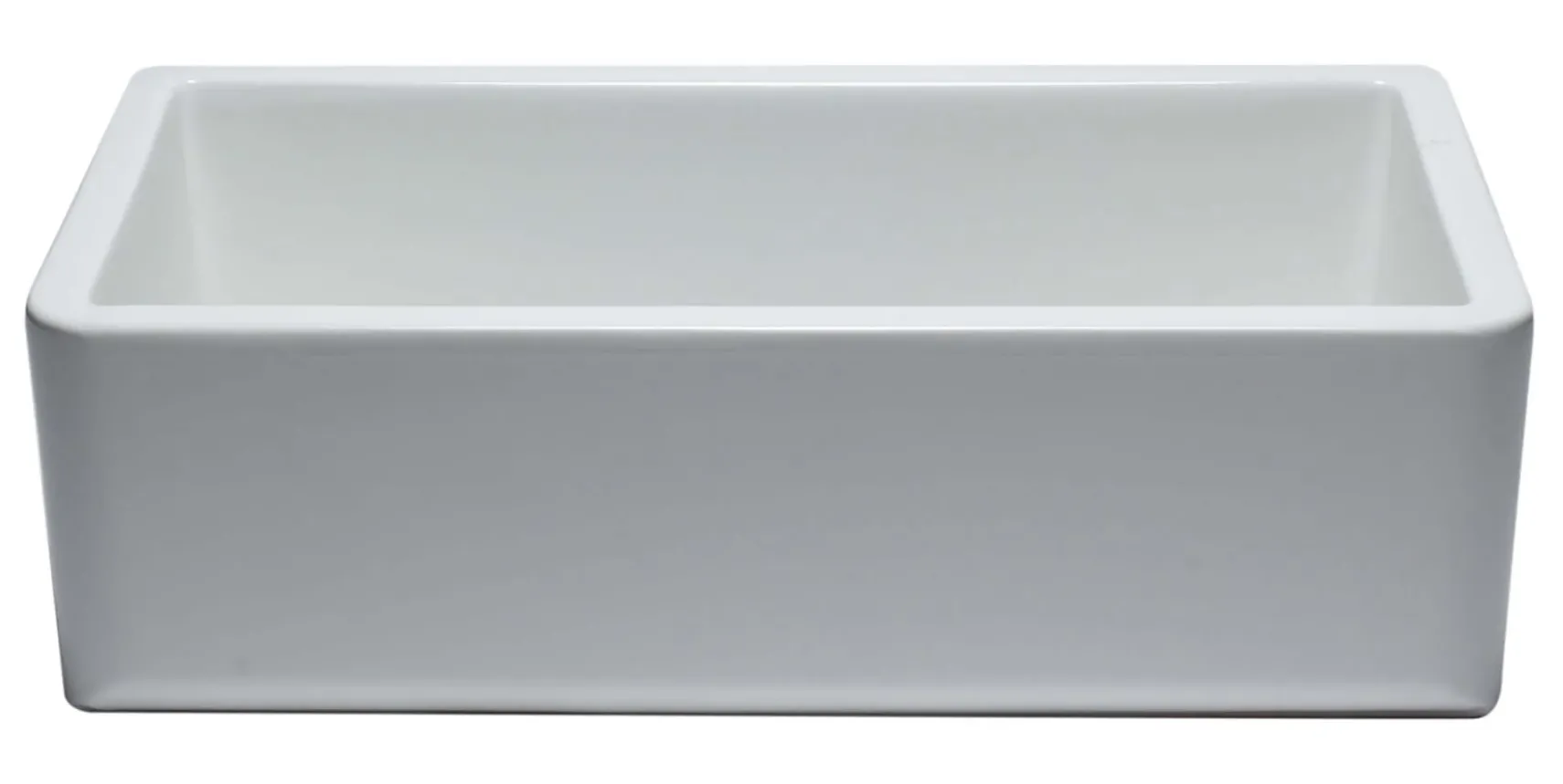 ALFI 33" Single Bowl Thick Wall Fireclay Farmhouse Apron Sink, Reversible, White, AB3318SB-W