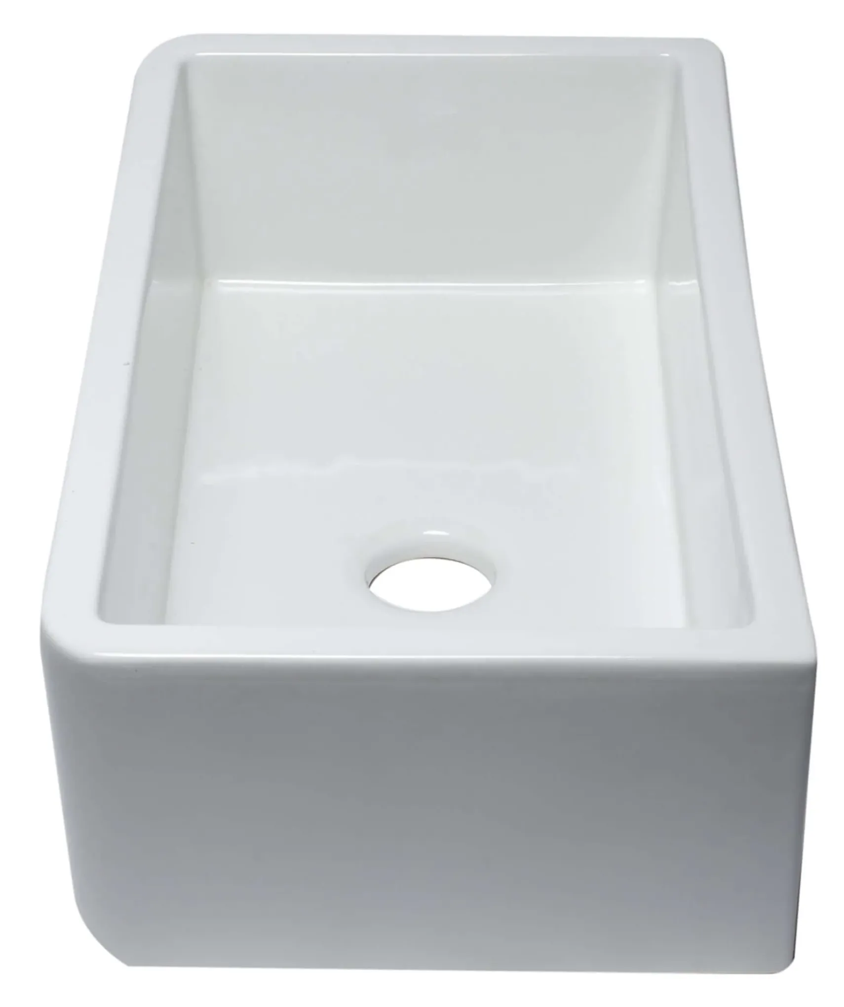 ALFI 33" Single Bowl Thick Wall Fireclay Farmhouse Apron Sink, Reversible, White, AB3318SB-W