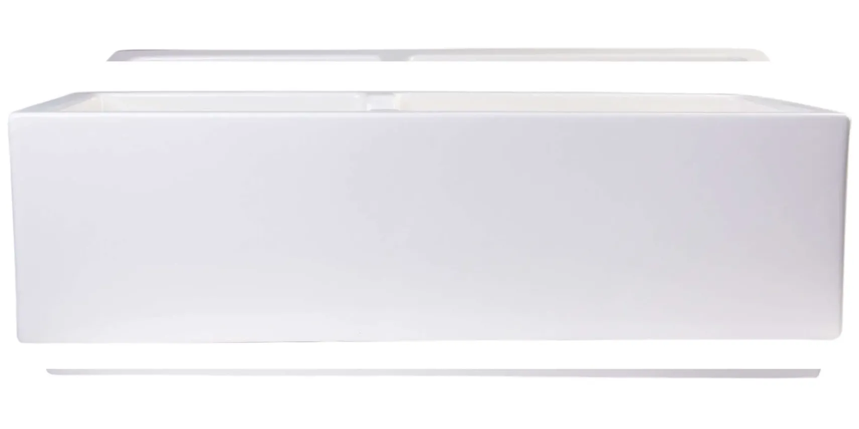 ALFI 36" Smooth Double Bowl Thick Wall Fireclay Farmhouse Sink, Biscuit, AB3618DB-B