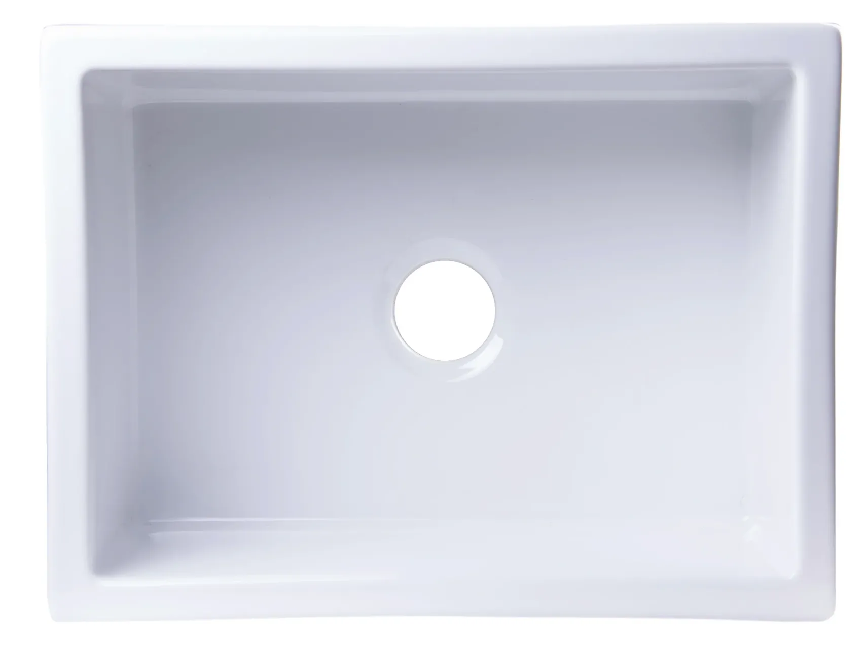 ALFI 24" Thick Wall Single Bowl Fireclay Farmhouse Apron Sink, White, AB2418ARCH-W