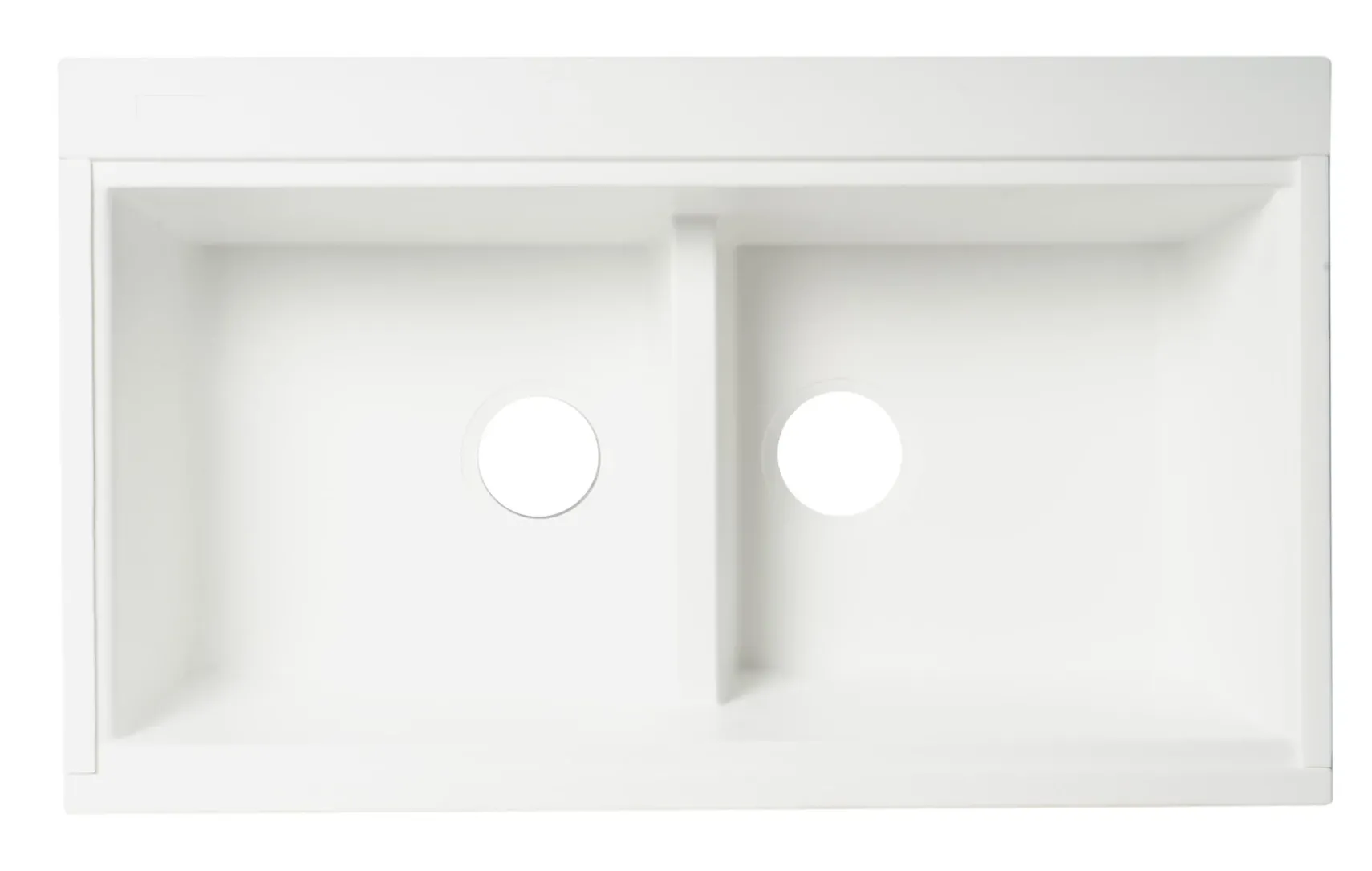 ALFI 34" Undermount Granite Composite Workstation Kitchen Sink with Accessories, 50/50 Double Bowl, White, 0 Faucet Hole, AB3418DBUM-W