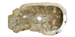 Allstone W 26″ x D 14.5″ x H 5.5″ Petrified Wood Stone Vessel Sink, Beige, Brown, PEWD-#033