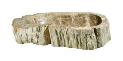 Allstone W 26″ x D 14.5″ x H 5.5″ Petrified Wood Stone Vessel Sink, Beige, Brown, PEWD-#033