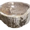 Allstone 23"x18.5"x5.5" Petrified Wood Stone Vessel Sink, Beige, Taupe, PEWD-#244