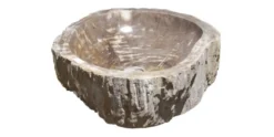 Allstone 23"x18.5"x5.5" Petrified Wood Stone Vessel Sink, Beige, Taupe, PEWD-#244