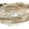 Allstone 32"x19"x6" Petrified Wood Stone Vessel Sink, Beige, Brown, PEWD-#016