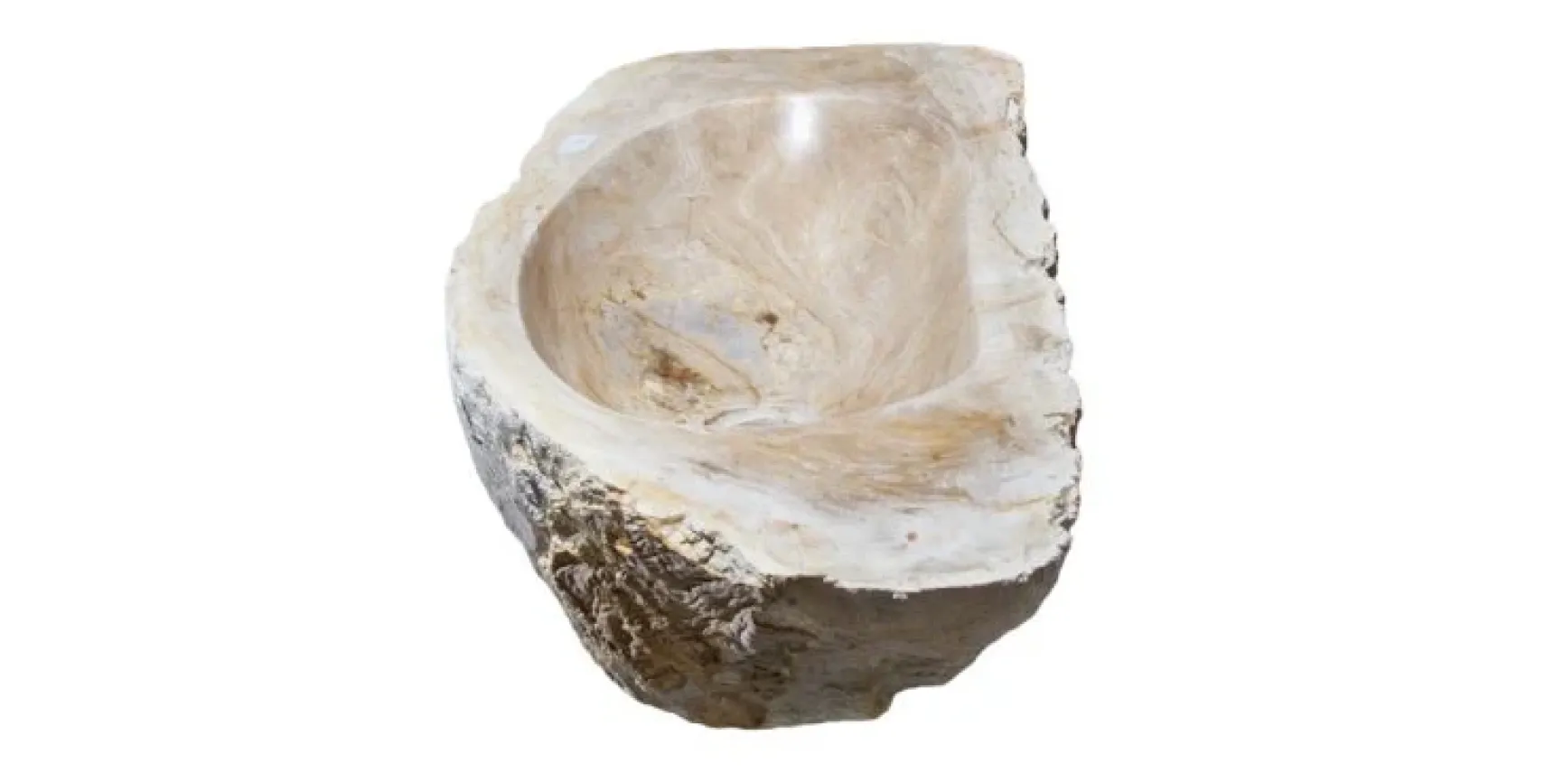 Allstone 35.5"x13"x6" Petrified Wood Stone Vessel Sink, Beige, PEWD-#273