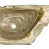 Allstone 30"x15.5"x8.5" Petrified Wood Stone Vessel Sink, Brown Honed, PEWD-#009