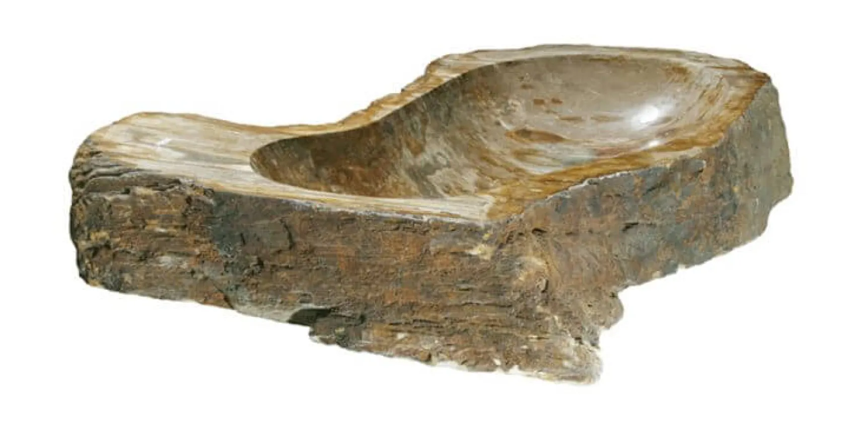 Allstone 23"x30"x6" Petrified Wood Stone Vessel Sink, Beige, Brown, PEWD-#136