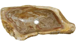 Allstone 29"x13.5"x7.5" Petrified Wood Stone Vessel Sink, Red Orange, PEWD-#091