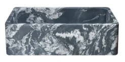 36" Black Glacier Quartz Stone Farmhouse Kitchen Sink, Single Bowl, Reversible, KF362010SB-NLP-BGQ