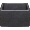 15" Black Granite Stone Farmhouse Kitchen Sink, Single Bowl, Reversible, KF151510-BK
