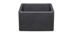 15" Black Granite Stone Farmhouse Kitchen Sink, Single Bowl, Reversible, KF151510-BK