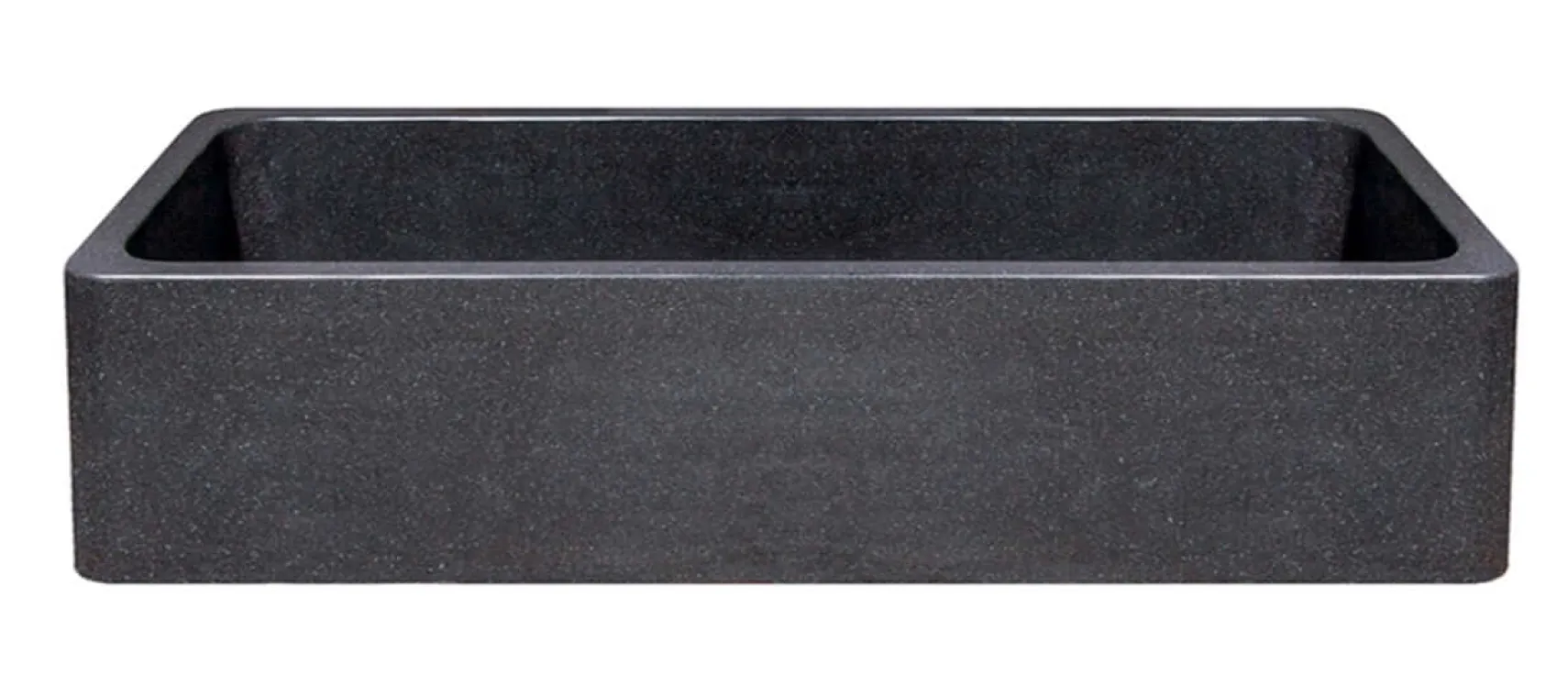 48" Black Granite Stone Farmhouse Kitchen Sink, Single Bowl, Reversible,KF482210SB-NLP-BK