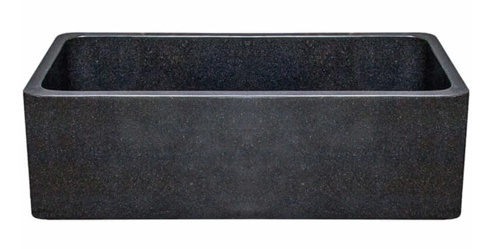 33" Black Granite Stone Farmhouse Kitchen Sink, Single Bowl, Reversible, KF332010SB-NLP-BK