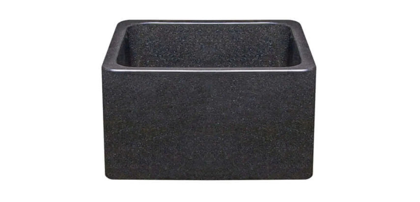 17" Black Granite Stone Farmhouse Kitchen Sink, Single Bowl, Reversible, KF171710-BK