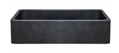 42" Black Granite Stone Farmhouse Kitchen Sink, Single Bowl, Reversible, KF422010SB-NLP-BK