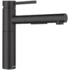 Blanco Alta II Low Arc Pull-Out Kitchen Faucet, Matte Black, 1.5 GPM, Brass, 527560