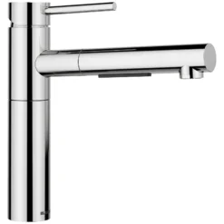 Blanco Alta II Low Arc Pull-Out Kitchen Faucet, Chrome, 1.5 GPM, Brass, 527558