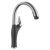 Blanco Artona 1.5 GPM Brass Kitchen Faucet, Pull-Down, Anthracite/Stainless, 442031