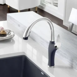 Blanco Artona 1.5 GPM Brass Kitchen Faucet, Pull-Down, Anthracite/Stainless, 442031