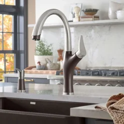 Blanco Artona 1.5 GPM Brass Kitchen Faucet, Pull-Down, Cafe/Stainless, 442032