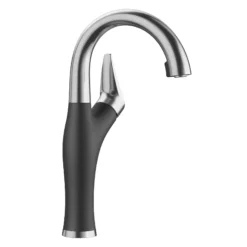 Blanco Artona 1.5 GPM Brass Bar Faucet, Pull-Down, Anthracite/Stainless, 526378