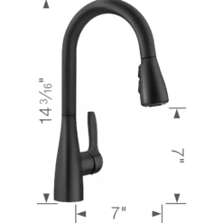 Blanco Atura Pull-Down Dual-Spray Bar Faucet, Matte Black, 1.5 GPM, Brass, 443028