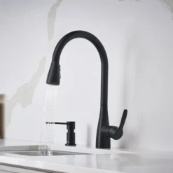 Blanco Atura Pull-Down Dual-Spray Bar Faucet, Matte Black, 1.5 GPM, Brass, 443028