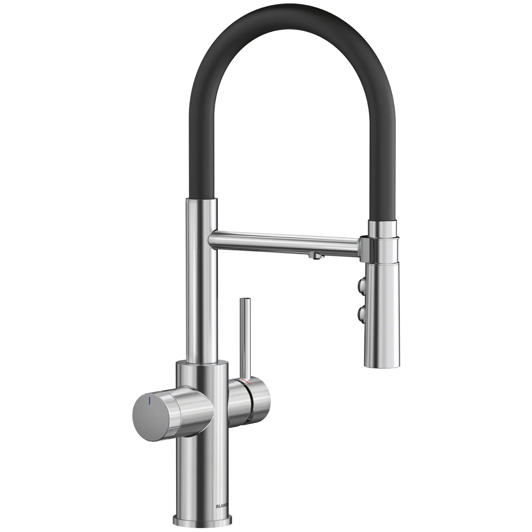 Blanco Catris Flexo Filter-Ready Semi-Pro Pull-Down Dual-Spray Kitchen Faucet, PVD Steel, 1.5 GPM, Brass, 442991