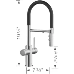 Blanco Catris Flexo Filter-Ready Semi-Pro Pull-Down Dual-Spray Kitchen Faucet, PVD Steel, 1.5 GPM, Brass, 442991