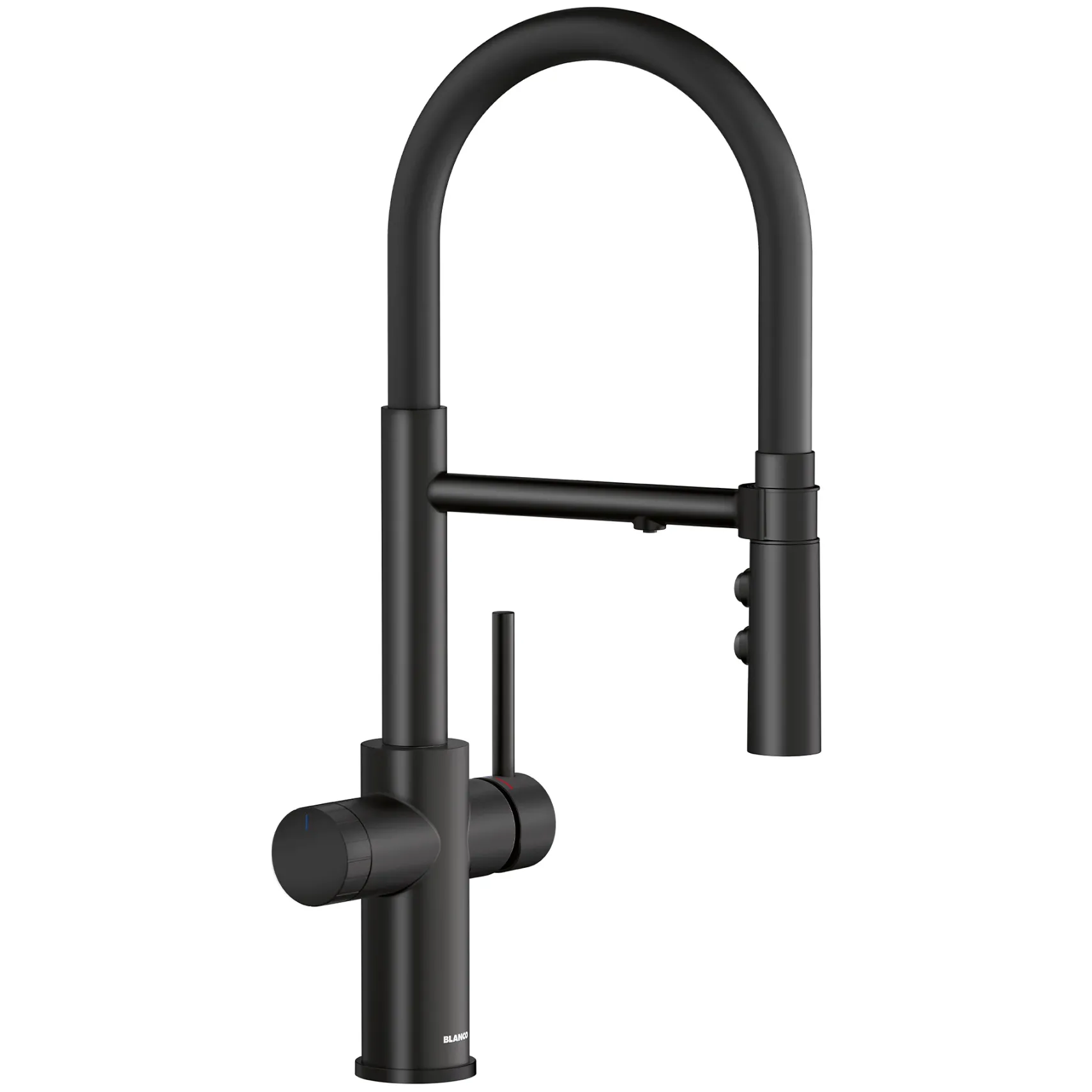 Blanco Catris Flexo Filter-Ready Semi-Pro Pull-Down Dual-Spray Kitchen Faucet, Matte Black, 1.5 GPM, Brass, 442992