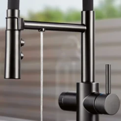 Blanco Catris Flexo Filter-Ready Semi-Pro Pull-Down Dual-Spray Kitchen Faucet, Matte Black, 1.5 GPM, Brass, 442992