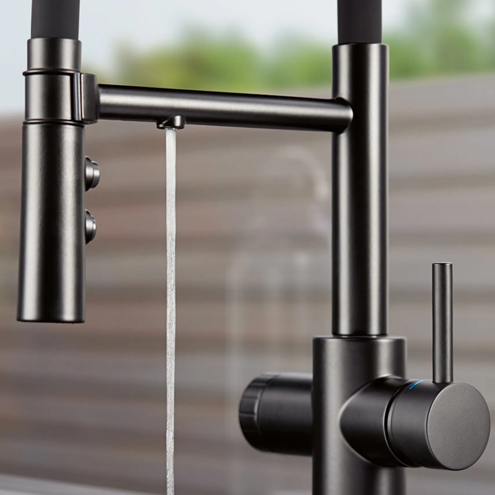 Blanco Catris Flexo Filter-Ready Semi-Pro Pull-Down Dual-Spray Kitchen Faucet, Matte Black, 1.5 GPM, Brass, 442992