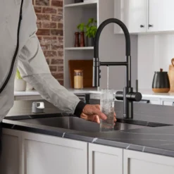 Blanco Catris Flexo Filter-Ready Semi-Pro Pull-Down Dual-Spray Kitchen Faucet, Matte Black, 1.5 GPM, Brass, 442992