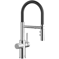 Blanco Catris Flexo Filter-Ready Semi-Pro Pull-Down Dual-Spray Kitchen Faucet, Chrome, 1.5 GPM, Brass, 442990