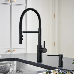 Blanco Catris Flexo Semi-Pro Pull-Down Dual-Spray Kitchen Faucet, Matte Black, 1.5 GPM, Brass, 443026