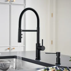 Blanco Catris Flexo Semi-Pro Pull-Down Dual-Spray Kitchen Faucet, Matte Black, 1.5 GPM, Brass, 443026