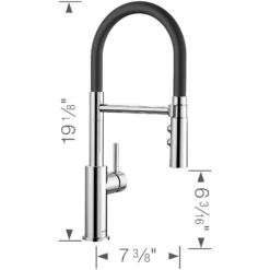Blanco Catris Flexo Semi-Pro Pull-Down Dual-Spray Kitchen Faucet, Chrome, 1.5 GPM, Brass, 402447