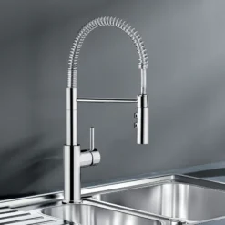 Blanco Catris Semi-Pro Pull-Down Dual-Spray Kitchen Faucet, Chrome, 1.5 GPM, Brass, 401917