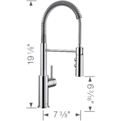 Blanco Catris Semi-Pro Pull-Down Dual-Spray Kitchen Faucet, Chrome, 1.5 GPM, Brass, 401917