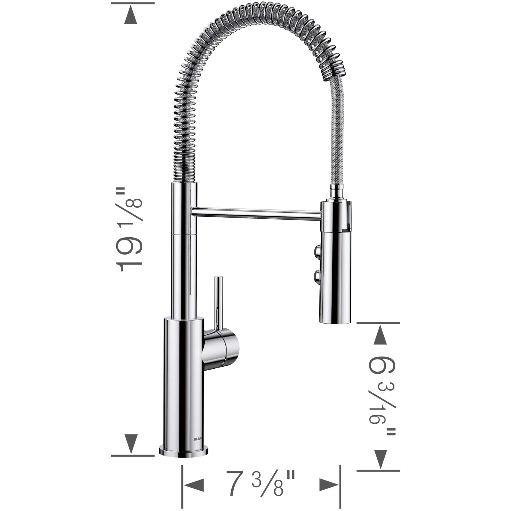 Blanco Catris Semi-Pro Pull-Down Dual-Spray Kitchen Faucet, Chrome, 1.5 GPM, Brass, 401917